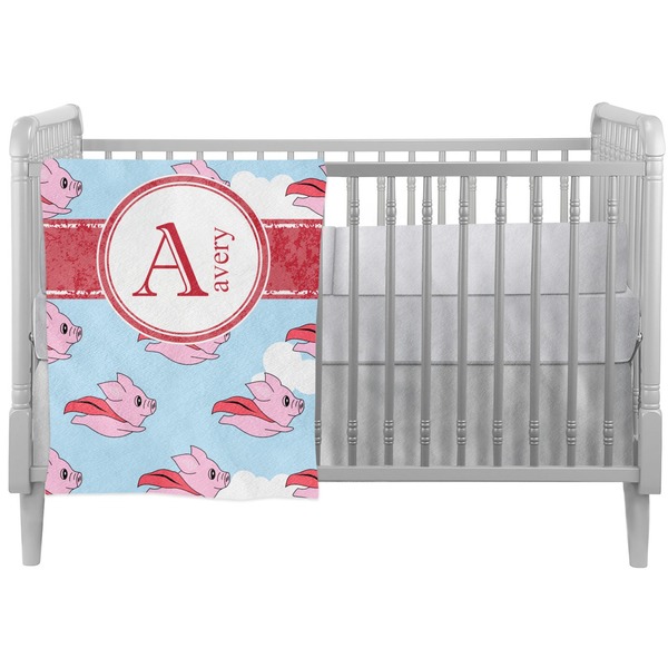 Custom Flying Pigs Crib Comforter / Quilt (Personalized)