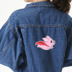 Flying Pigs Twill Iron On Patch - Custom Shape - X-Large