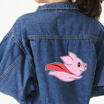 Flying Pigs Twill Iron On Patch - Custom Shape - 2XL - Set of 4