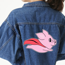 Flying Pigs Twill Iron On Patch - Custom Shape - 3XL - Set of 4