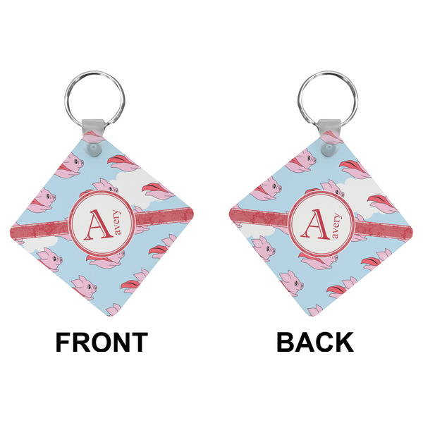Flying Pigs Diamond Keychain (Front + Back)