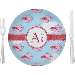 Flying Pigs Glass Lunch / Dinner Plate 10" (Personalized)