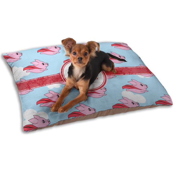 Custom Flying Pigs Dog Bed - Small w/ Name and Initial