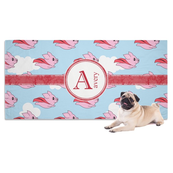 Custom Flying Pigs Dog Towel (Personalized)