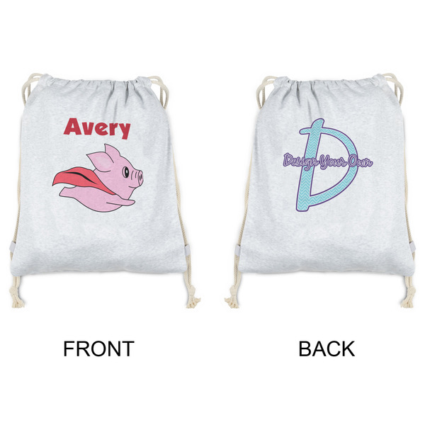 Flying Pigs Drawstring Backpacks - Sweatshirt Fleece - Double Sided - APPROVAL