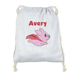 Flying Pigs Drawstring Backpack - Sweatshirt Fleece - Double Sided (Personalized)