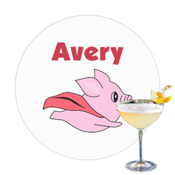 Flying Pigs Printed Drink Topper - 3.25" (Personalized)