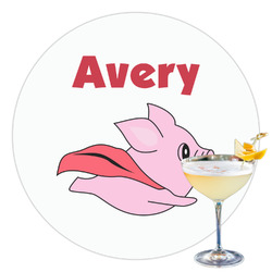 Flying Pigs Printed Drink Topper - 3.5" (Personalized)