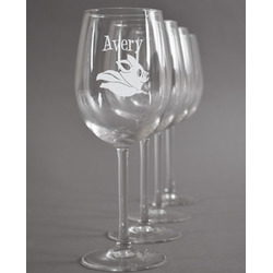 Flying Pigs Wine Glasses (Set of 4) (Personalized)