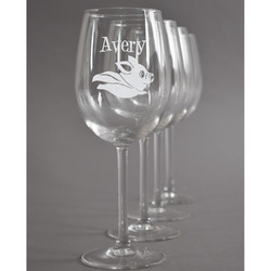 Flying Pigs Wine Glasses (Set of 4) (Personalized)