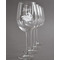 Flying Pigs Engraved Wine Glasses Set of 4 - Front View