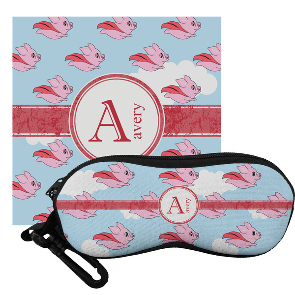 Custom Flying Pigs Eyeglass Case & Cloth (Personalized)