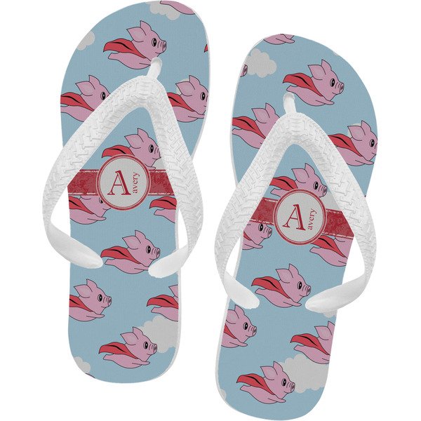 Custom Flying Pigs Flip Flops (Personalized)