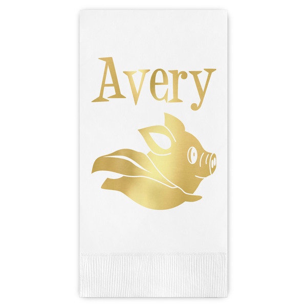 Custom Flying Pigs Guest Napkins - Foil Stamped (Personalized)