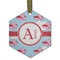 Flying Pigs Frosted Glass Ornament - Hexagon