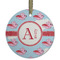Flying Pigs Frosted Glass Ornament - Round