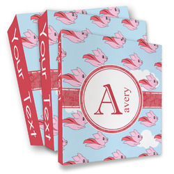Flying Pigs 3 Ring Binder - Full Wrap (Personalized)