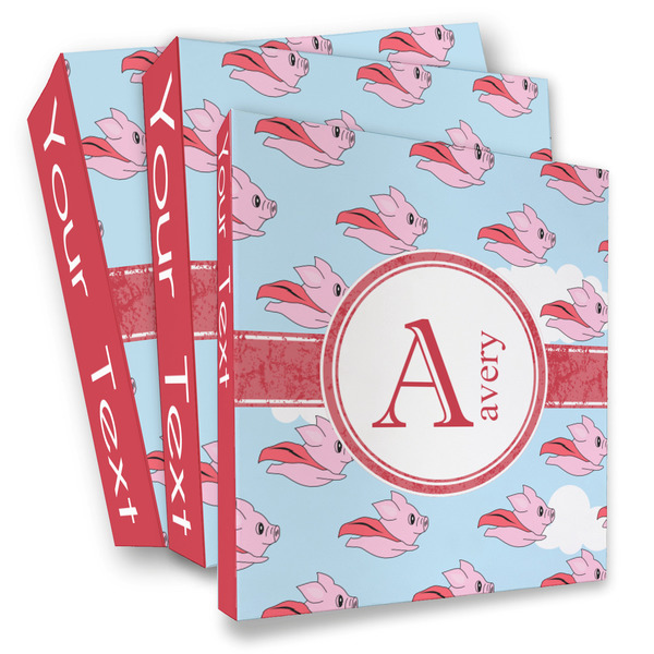 Custom Flying Pigs 3 Ring Binder - Full Wrap (Personalized)