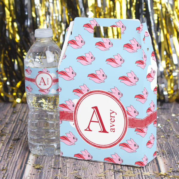 Flying Pigs Gable Favor Box - In Context