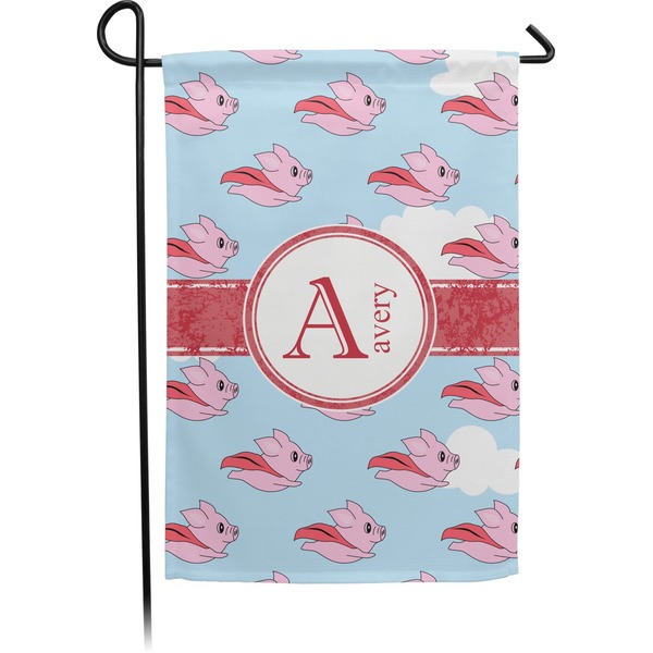 Custom Flying Pigs Small Garden Flag - Double Sided w/ Name and Initial