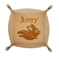 Flying Pigs Genuine Leather Dice Tray (Personalized)