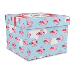 Flying Pigs Gift Box with Lid - Canvas Wrapped - Large (Personalized)
