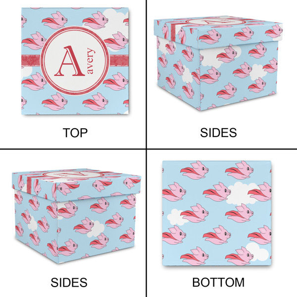 Flying Pigs Gift Boxes with Lid - Canvas Wrapped - Small - Approval