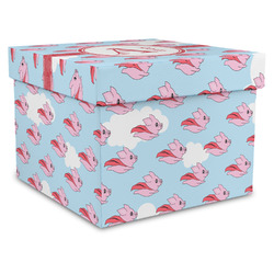 Flying Pigs Gift Box with Lid - Canvas Wrapped - X-Large (Personalized)