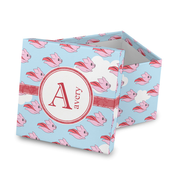 Custom Flying Pigs Gift Box with Lid - Canvas Wrapped (Personalized)