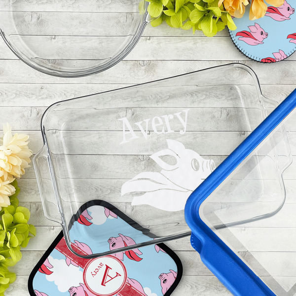 Flying Pigs Glass Baking Dish - LIFESTYLE (13x9)
