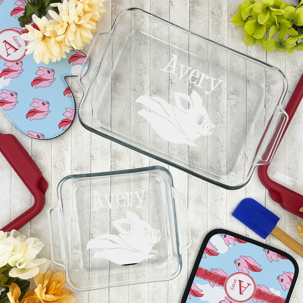 Flying Pigs Glass Baking Dish Set - LIFESTYLE