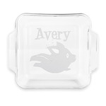 Flying Pigs Glass Cake Dish with Truefit Lid - 8in x 8in (Personalized)