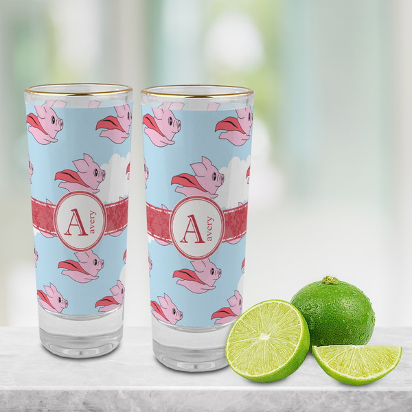 Flying Pigs Glass Shot Glass - 2 oz - LIFESTYLE