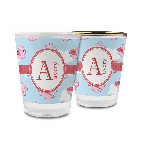 Custom Flying Pigs Glass Shot Glass - 1.5 oz (Personalized)