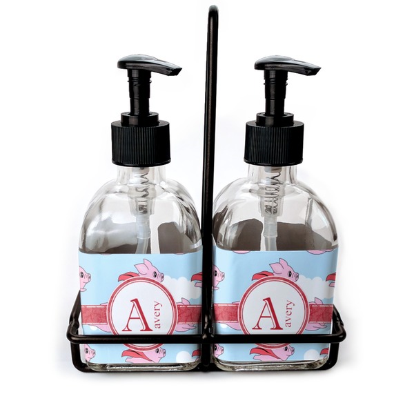 Custom Flying Pigs Glass Soap & Lotion Bottles (Personalized)