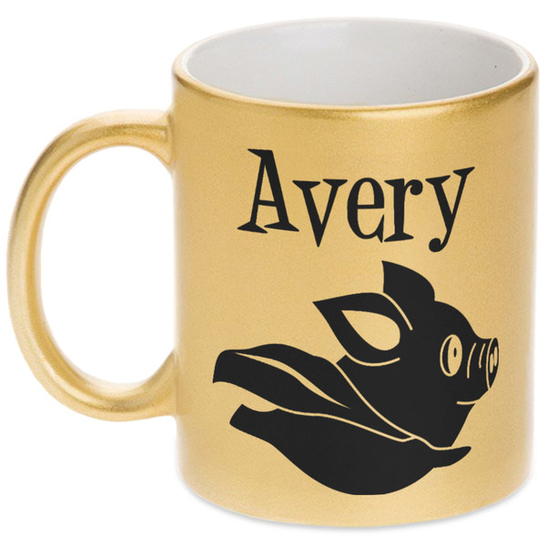 Custom Flying Pigs Metallic Mug (Personalized)