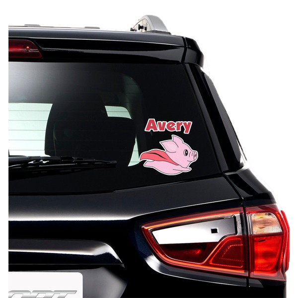 Flying Pigs Graphic Car Decal (On Car Window)