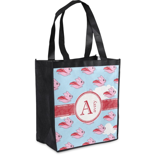 Custom Flying Pigs Grocery Bag (Personalized)
