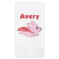 Flying Pigs Guest Napkins - Full Color - Embossed Edge (Personalized)