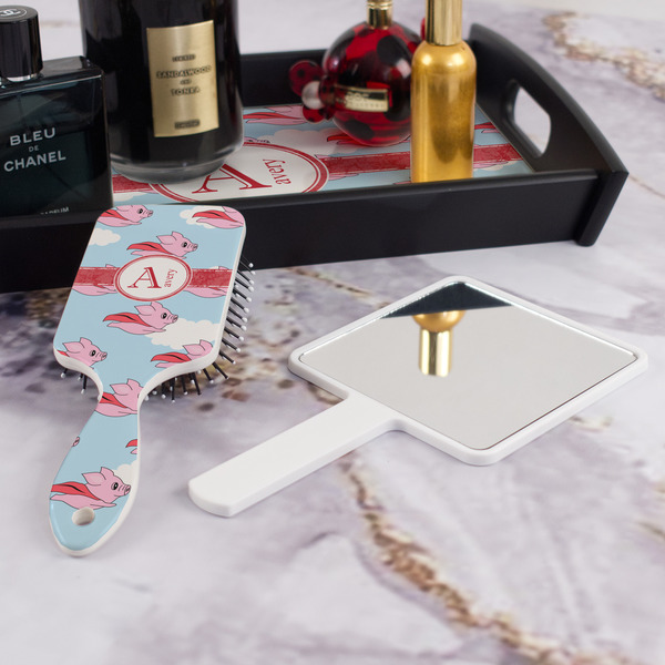 Flying Pigs Hair Brush - With Hand Mirror