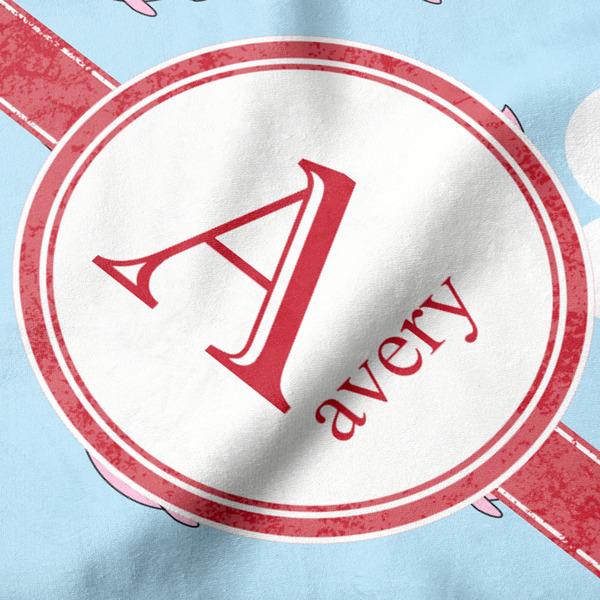 Flying Pigs Hooded Baby Towel- Detail Close Up