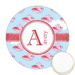 Flying Pigs Printed Cookie Topper - Round (Personalized)