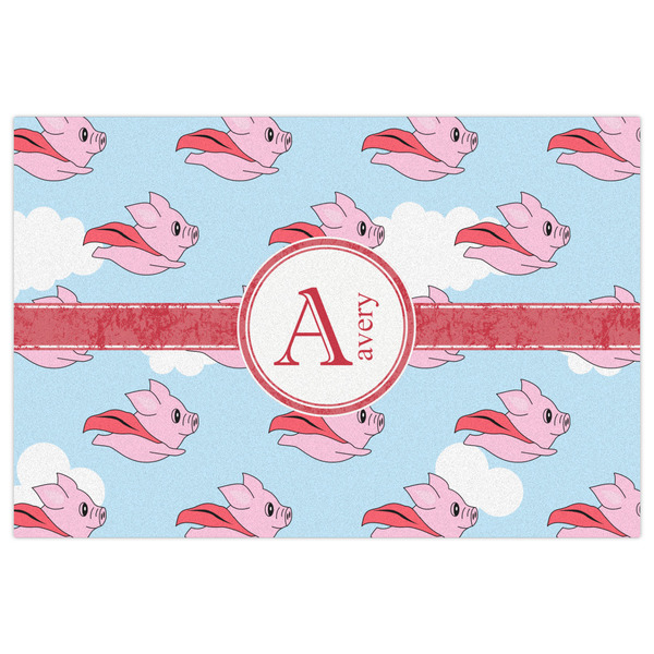 Flying Pigs Indoor / Outdoor Rug - 4'x6' - Front Flat