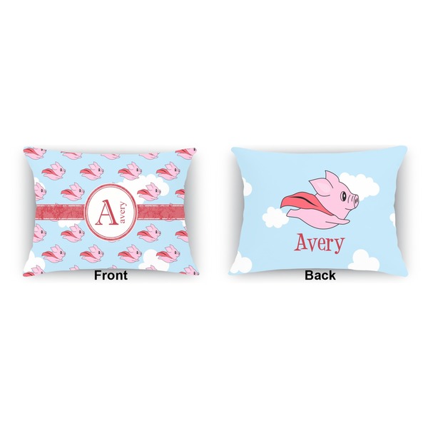 Flying Pigs  Indoor Rectangular Burlap Pillow (Front and Back)