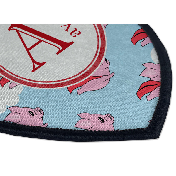 Flying Pigs Iron on Shield 3 Detail
