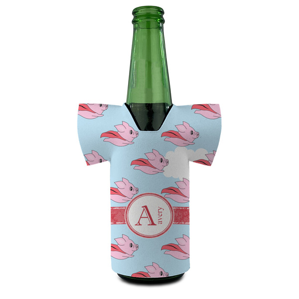 Flying Pigs Jersey Bottle Cooler - Set of 4 - FRONT (on bottle)