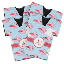 Flying Pigs Jersey Bottle Cooler - Set of 4 (Personalized)