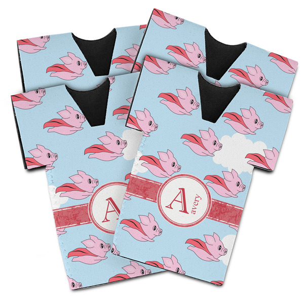 Custom Flying Pigs Jersey Bottle Cooler - Set of 4 (Personalized)