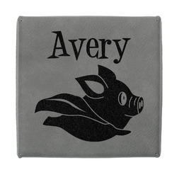 Flying Pigs Jewelry Gift Box - Engraved Leather Lid (Personalized)