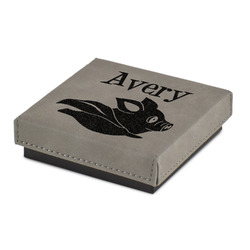 Flying Pigs Jewelry Gift Box - Engraved Leather Lid (Personalized)
